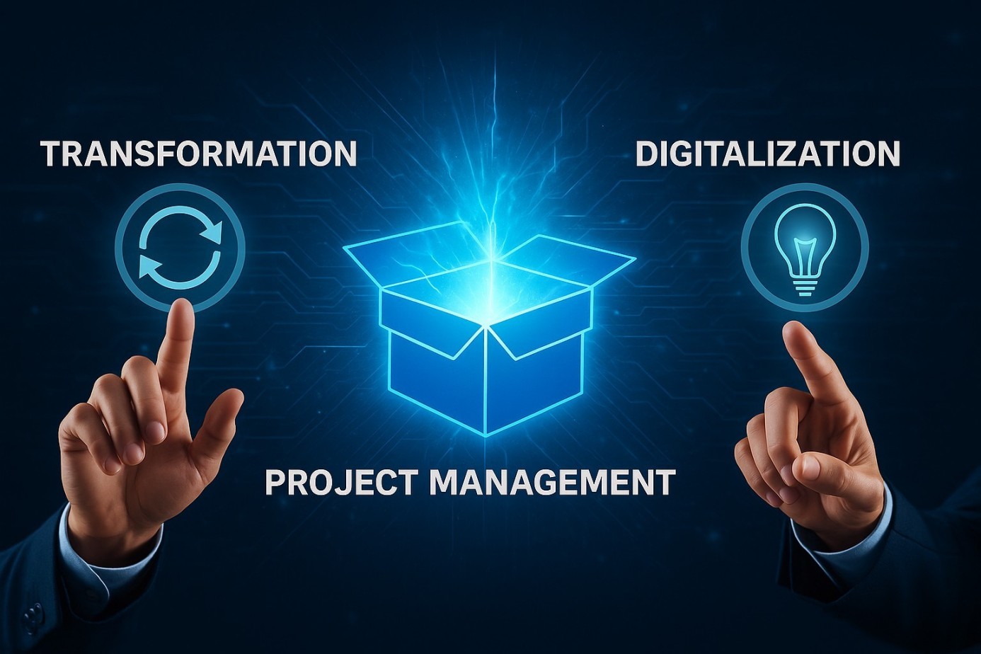  Project Management - Hand with the PM Box Logo